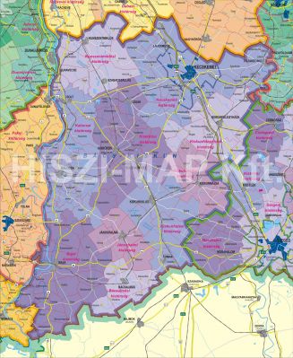 Bács-Kiskun megye térképe/County map of Bács-Kiskun