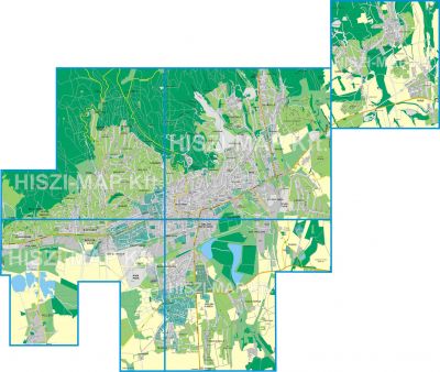 Pécs térkép -  tájoló