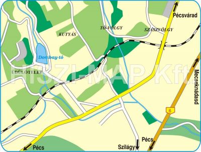 Pécsvárad - Dombay-tó térkép
