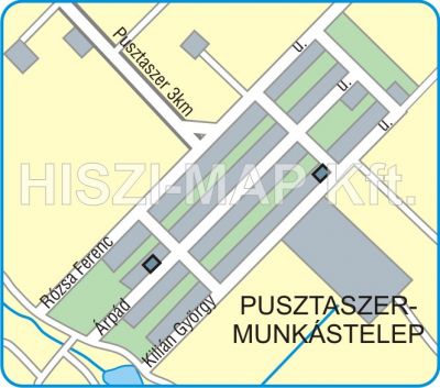 Pusztaszer - Munkástelep térkép