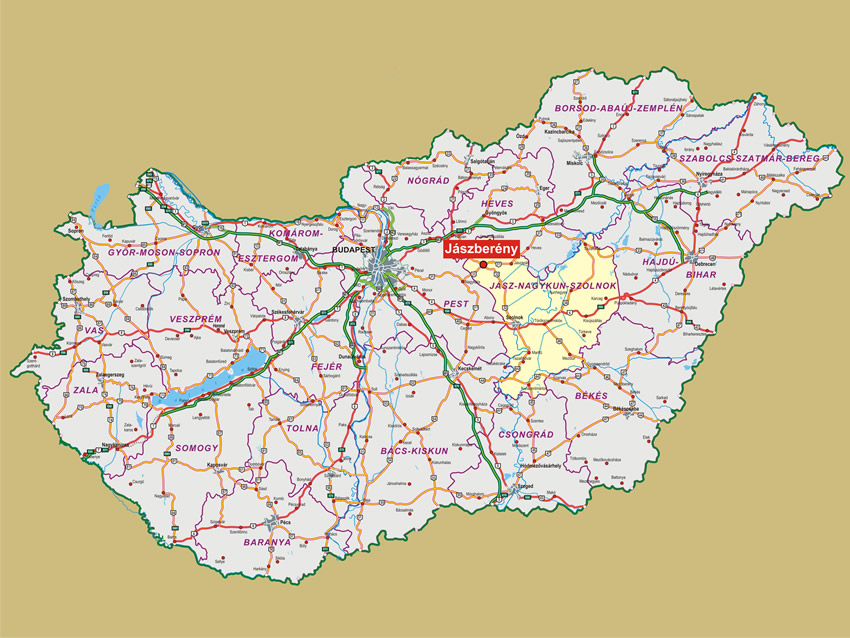 magyarország térkép jászberény Jászberény Magyarország áttekintő térképén   Hiszi Map Kiadó Kft. magyarország térkép jászberény