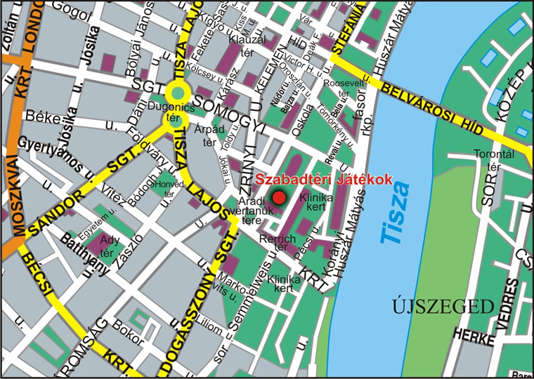 Szegedi Szabadtéri Játékok térképe