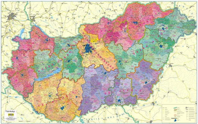 Magyarország térkép, domborzati térkép, autóstérkép, áttekintő térkép, digitális térkép